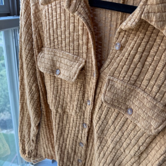 CPY - BKE Button-Down Long Sleeve Knit Shirt - Mustard Yellow or Gold - XL - Picture 10 of 16